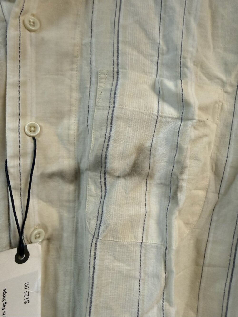 TAYLOR STITCH Men's The Short Sleeve Hawthorne Size 40/M in Fog Stripe - Picture 4 of 11